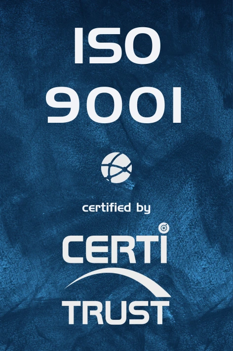 ISO 9001:2015 certified by Certi Trust